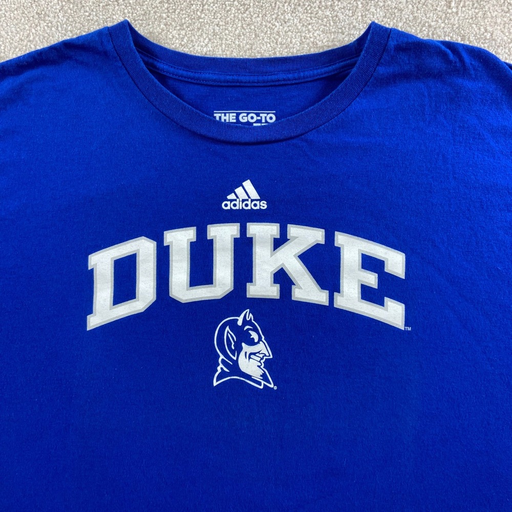 Adidas Duke T-Shirt Mens 2X Blue Devils Go-To Tee Short Sleeve Royal Blue